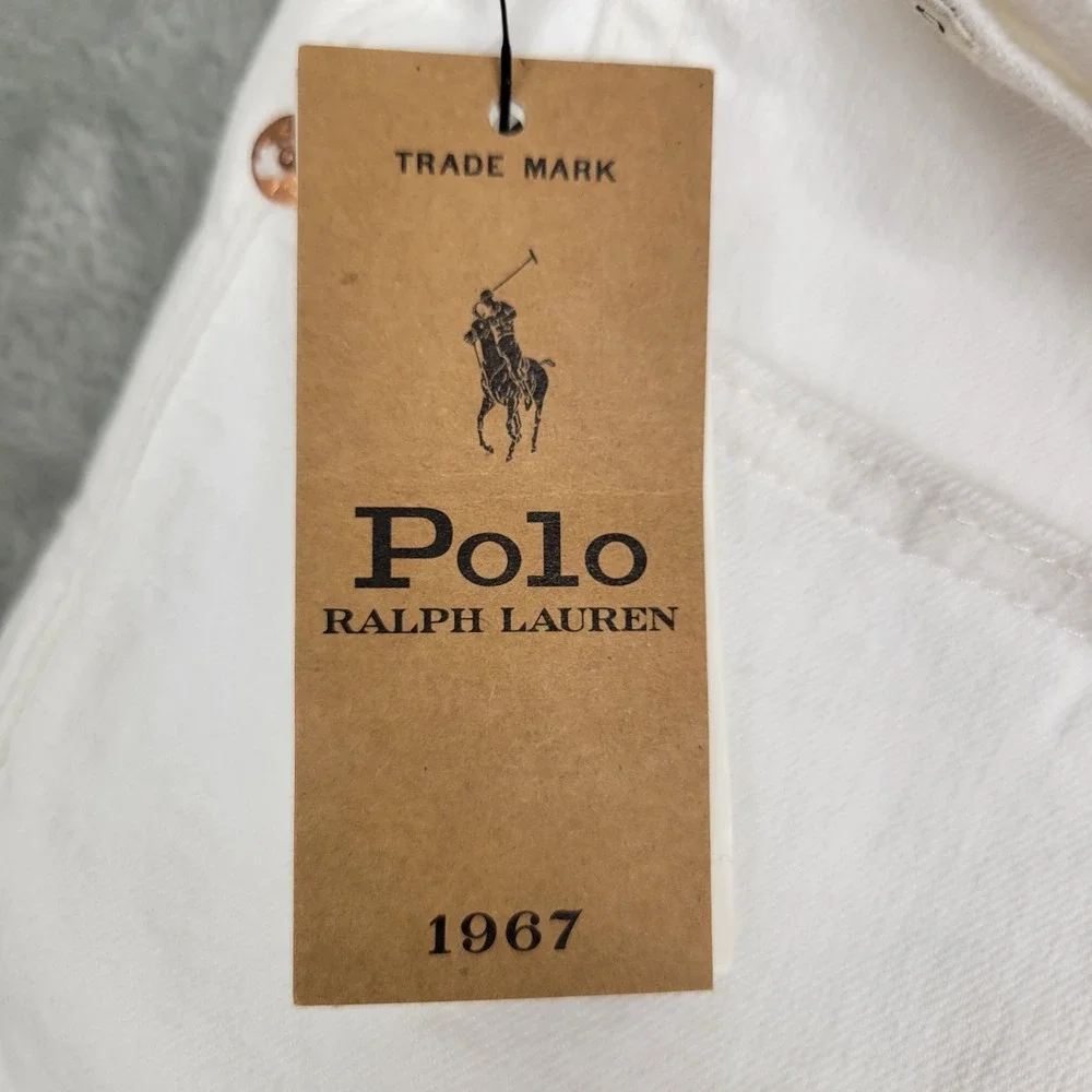 Polo Ralph Lauren The Hampton Relaxed Straight White Stretch Jeans Men's 42x30 - Picture 3 of 13